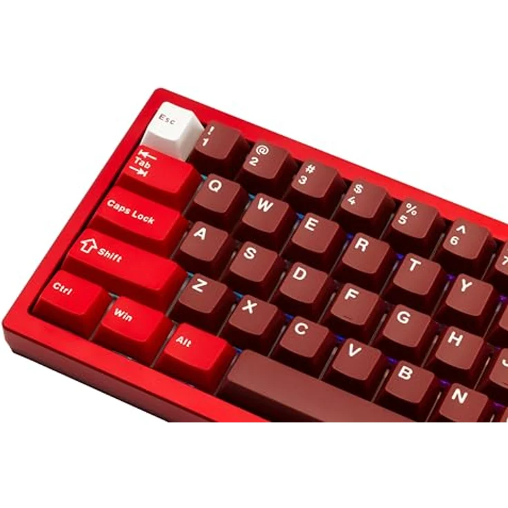 CutiePcs WOBKEY Zen 65, Mechanische Tastatur mit Hot-Swappable Schaltern, Quick Release CNC-Aluminiumgehäuse, Tri-Mode (BT/2,4G/USB-C), RGB-Beleuchtung, für Mac & Windows geeignet, Ultra Rot – Bild 2