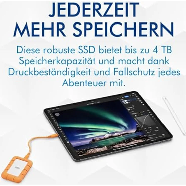 Seagate Rugged Mini externe SSD 1TB, 40 Gb/s, 2.000 MB/s,kompatibel mit PC / Mac / iPad / Thunderbolt 4 u. 3, inkl. 3 Jahre Rescue Service, Modellnr.: STMF1000400 – Bild 5