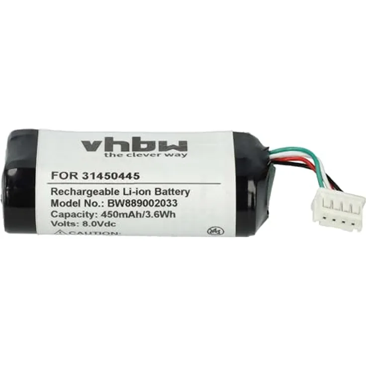 vhbw Akku Ersatz für Volvo 31450445, 450 mAh, 8 V Li-Ion für Fahrzeugcomputer und Fahrzeug-PC