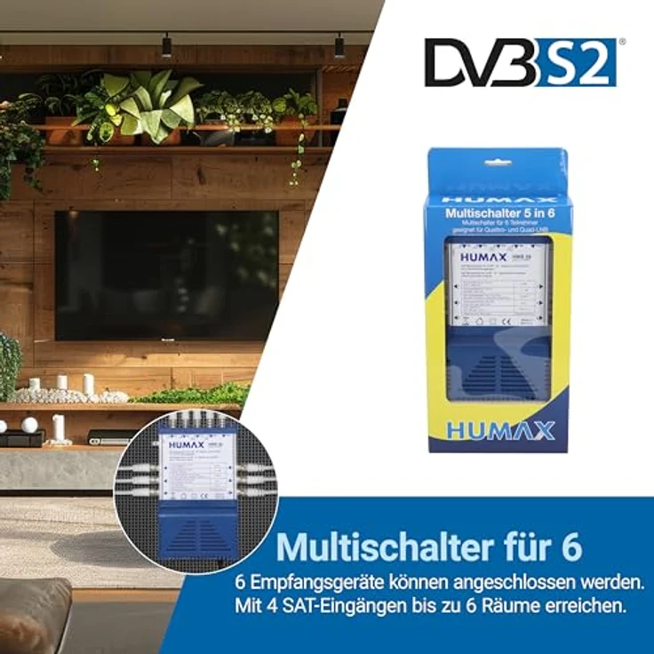 Humax HMS 56 5x6 Multischalter für 6 Teilnehmer (Quattro und Quad LNB, Netzteil mit Standby Funktion) – Bild 6