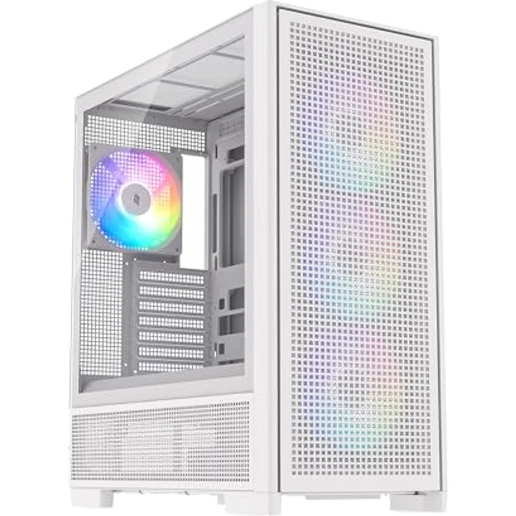 SILENTWARE Air 2000 A-RGB White, Midi Tower PC-Gehäuse mit Glas-Seitenfenster, 7 RGB-Lüfter, extremem Airflow, ASUS BTF, MSI Project Zero, Platz für 420mm Radiator, E-ATX, ATX/mATX/ITX, USB-C – Bild 1