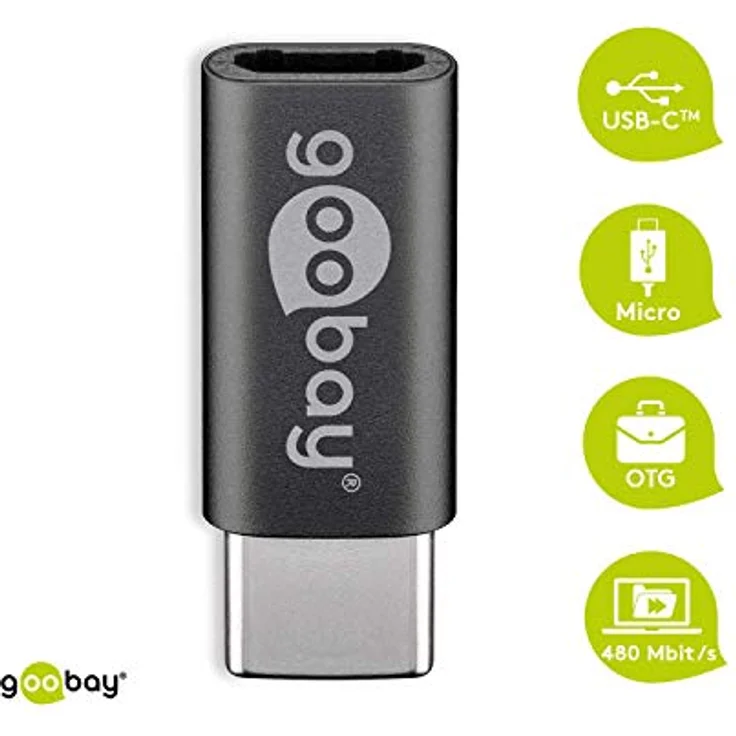 Goobay 56635 Adapter USB-C auf USB 2.0 Micro-B, grau - Preisvergleich – Bild 2