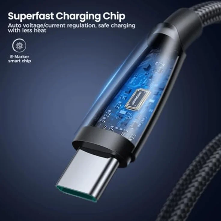Joyroom Pioneer Series SA31-AC6, 100 W USB-A/USB-C-Kabel, 1,2 m, schwarz, schnelles Laden und hohe Langlebigkeit – Bild 4