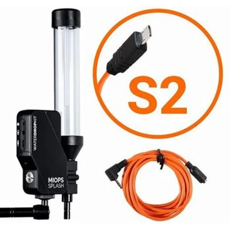 Miops Splash V2 Wassertropfen Pro Kit für Sony S2, vollständige Steuerung von Wasserfluss, Kamera und Blitz, inklusive App und 2m Verlängerungskabel