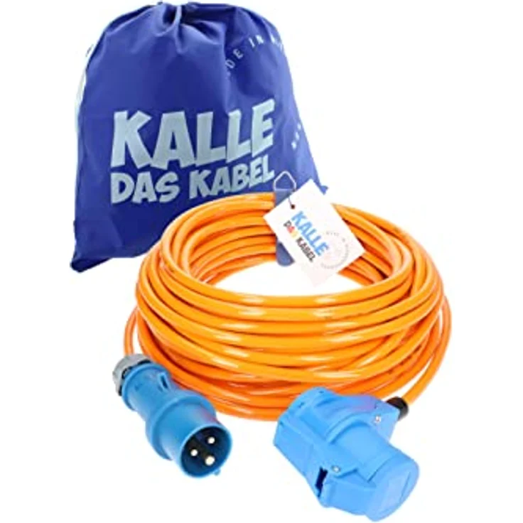 KALLE DAS KABEL CEE Verlängerung Kalle Blue Signal 2.5mm² Winkel Industrie BAU Boot Womo Camping Vollpur-Premium-Leitung 25 Meter, Signal Blau, Made in Niedersachsen – Bild 1