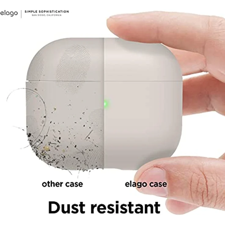 elago Liquid Hybrid Hülle Kompatibel mit AirPods 3 Case Cover - Dreischichtiger Strukturschutz, Voller Schutz, LED Sichtbar, Hochwertiges Silikon Schutzhülle (Taupe) – Bild 4