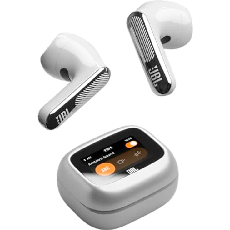 JBL Live Flex 4, Kabellose Noise-Cancelling-Ohrhörer mit Hi-Res Audio, Smart Charging Case, 50 Std. Akkulaufzeit, IP54 wasserdicht, Silber – Bild 4