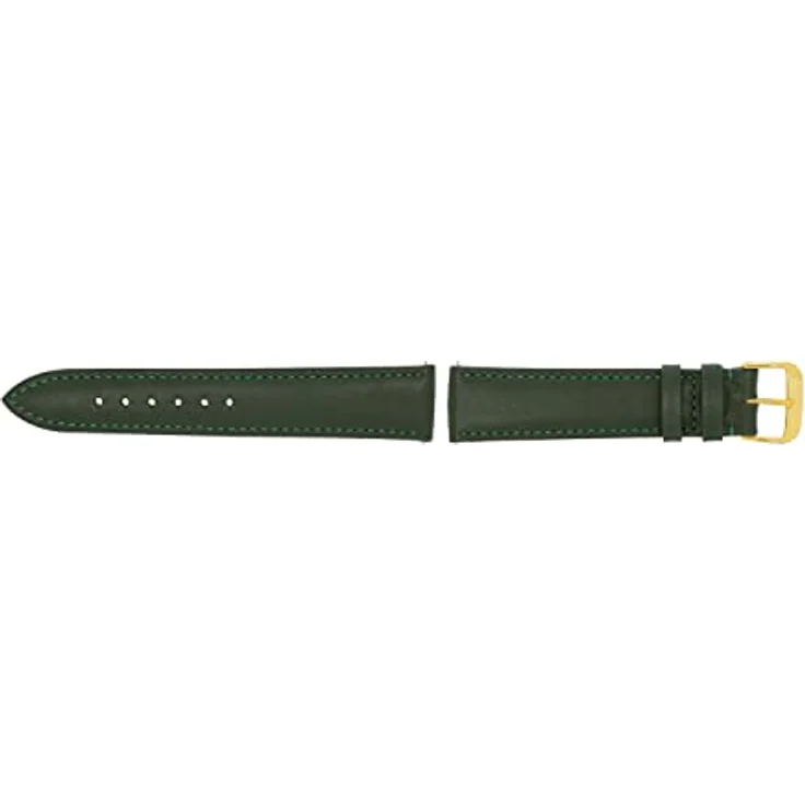 SELVA Uhrenarmband Leder, 14-24 mm, Forstgrün mit goldener Schließe, handgefertigt in Deutschland, Größe: 24 mm – Bild 2
