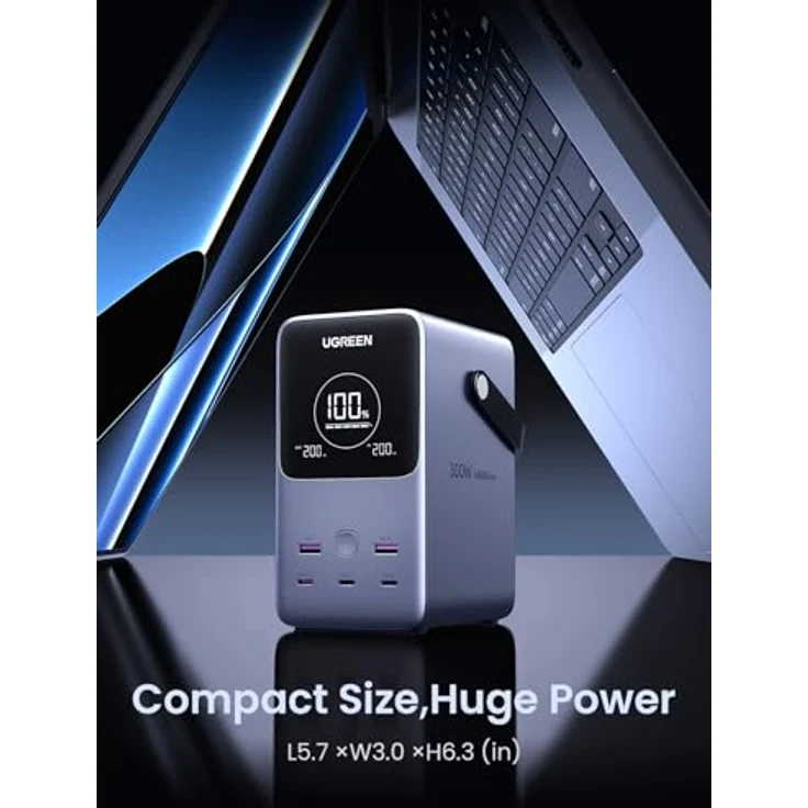Ugreen NEXODE - Power Bank (48000 mAh, 300 W), Powerbank, Grau mit blitzschnellem Laden und langer Akkulaufzeit – Bild 6