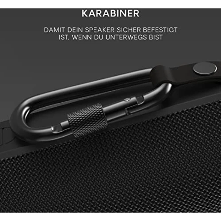 Urbanista Nashville Kabelloser Lautsprecher Bluetooth 5.2 Dual Pairing, Tragbarer Lautsprecher IPX7 Wasserdicht, 18H Spielzeit, Tastensteuerung, Lauter Stereo Sound, Outdoor Lautsprecher, Schwarz – Bild 5
