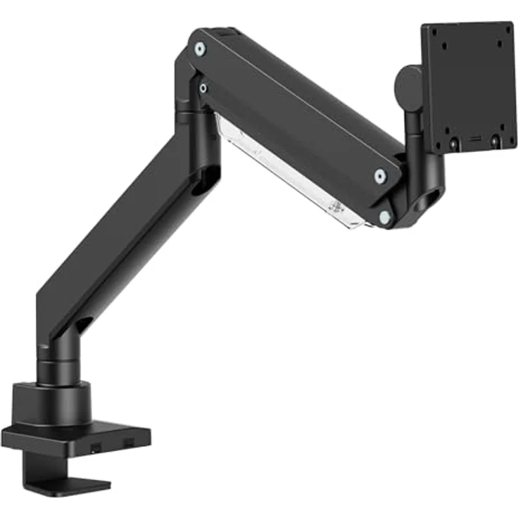 Maclean Doppelarm-Monitorhalterung mit Gasfeder für 17-57" Zoll, bis 27kg, Höhenverstellbar, Schwenkbar, Neigbar, Drehbar, VESA 75x75, 100x100, 200x100, 200x200, schwarz – Bild 4