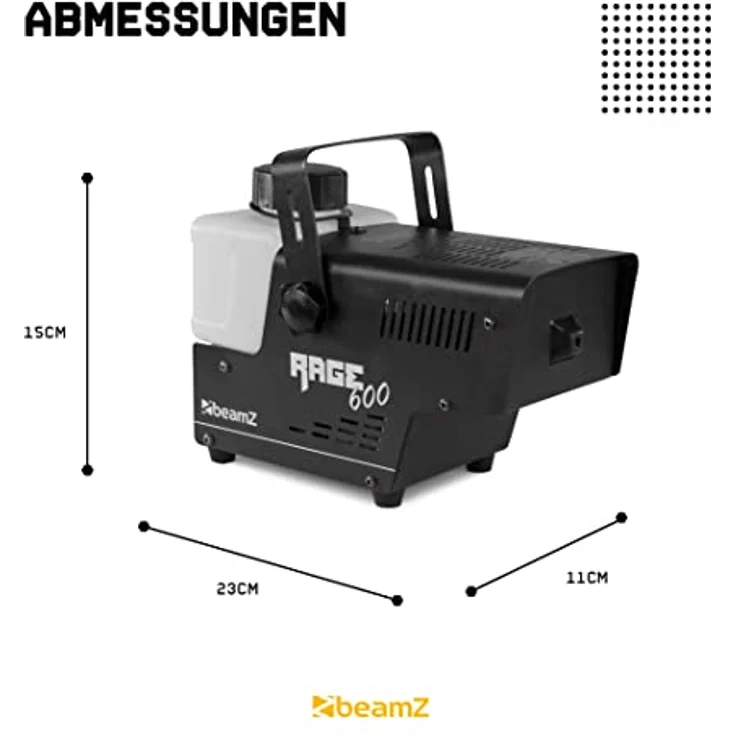 beamZ Rage 600 Nebelmaschine mit Wireless Controller – Bild 4