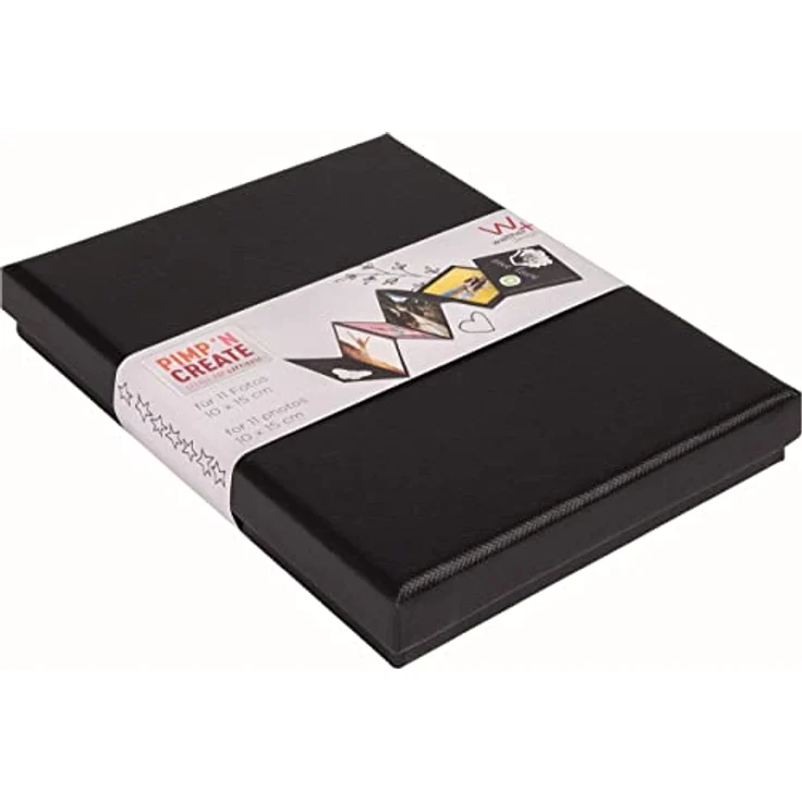 walther design Leporello Fotobox schwarz, DIY Fotobox für 11 Fotos im Format 10 x 15 cm – Bild 1