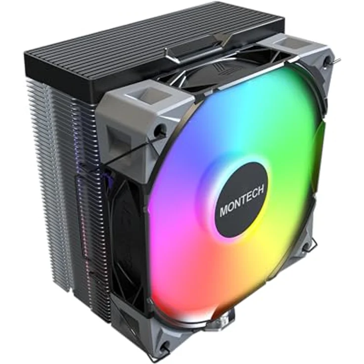Montech NX400 Black, ARGB CPU-Kühler - 120mm, schwarz, leistungsstarker Prozessorlüfter – Bild 1