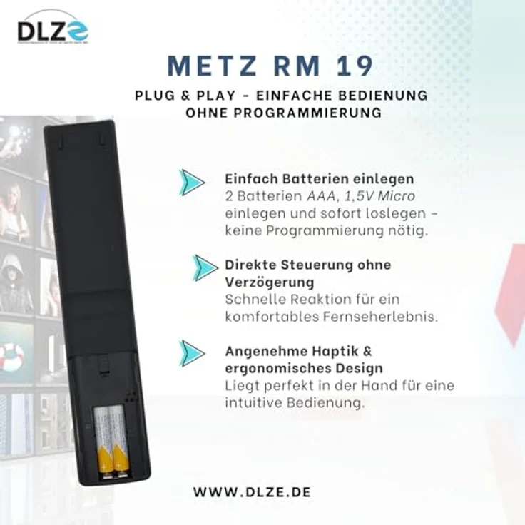 Metz RM19, Original-Fernbedienung für Metz TV-Geräte, sofort einsatzbereit, keine Programmierung nötig – Bild 3