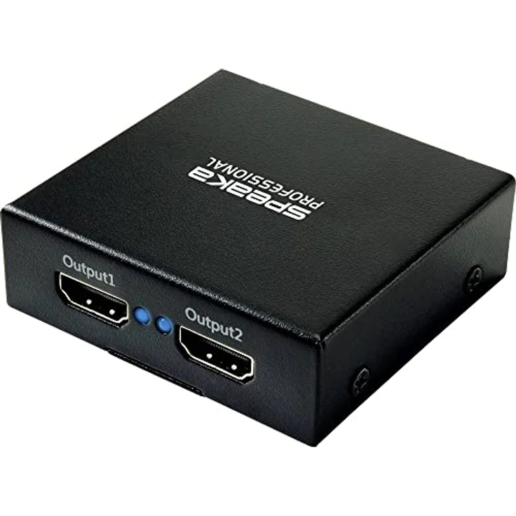 SpeaKa Professional SP-HDS-220 1+2 Port HDMI-Splitter Ultra HD-fähig 3840 x 2160 Pixel Schwarz – Bild 1