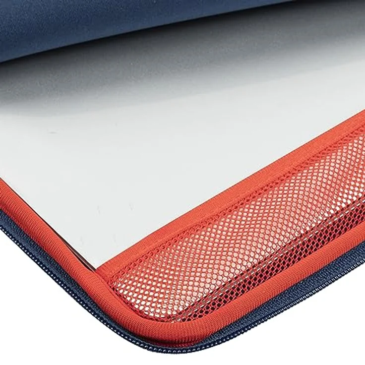 Rivacase vertikale Laptophülle Sleeve, wasserabweisende und stoßfeste Notebooktasche für Laptops bis 15,6 Zoll, ultraleicht und elegant in Dunkelblau – Bild 4