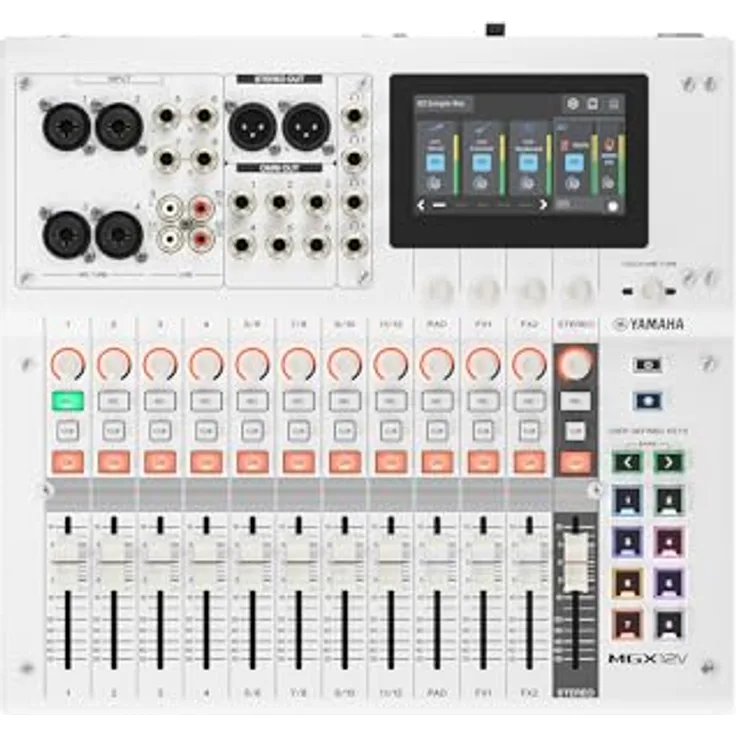 Yamaha MGX12V WH, 12-Kanal Digitalmischpult mit HDMI-zu-USB Eingang, Bluetooth 5.0 und integriertem DSP, weiß