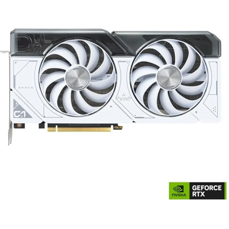 ASUS Dual GeForce RTX 4070 SUPER White OC Edition 12GB GDDR6X Gaming Grafikkarte (Nvidia GeForce RTX4070 DLSS 3, PCIe 4.0, 1x HDMI 2.1a, 3x DisplayPort 1.4a, DUAL-RTX4070S-O12G-WHITE, weiß) – Bild 2