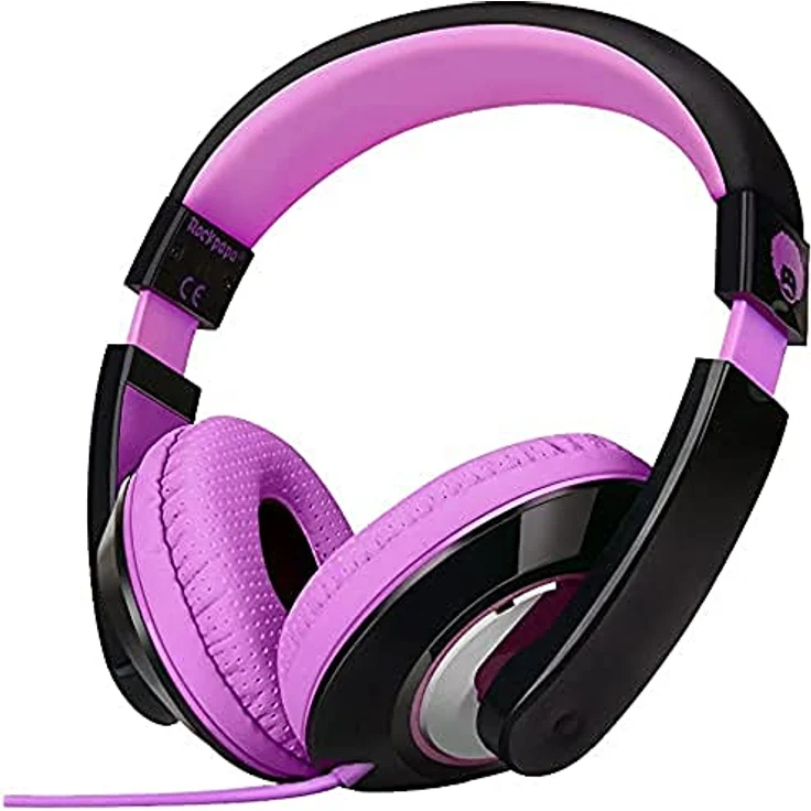 ROCKPAPA Comfort Kopfhörer On Ear Wired Headphones ohne Mikrofon für Kinder-Erwachsene, Cellphones Laptop Tablet PC Computer CD DVD MP3-4 Schwarz Violett – Bild 4