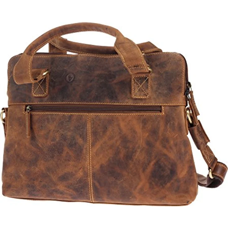 Greenburry Vintage Aktentasche aus Leder, 37 cm mit Laptopfach, braun – Bild 3