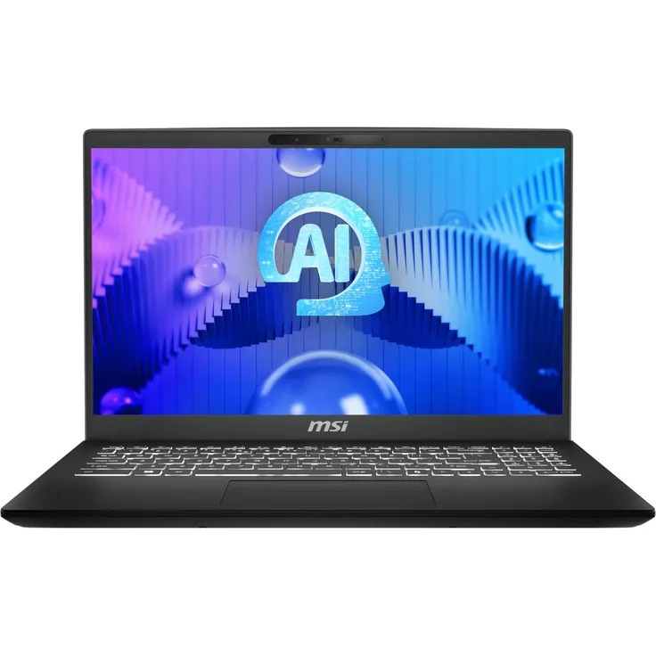 MSI Modern 15 H AI C1MOG-242, 15,6" FHD Laptop mit Intel Core Ultra 7 155H, 16GB DDR5 RAM, 512GB SSD, Windows 11 Home, schwarz
