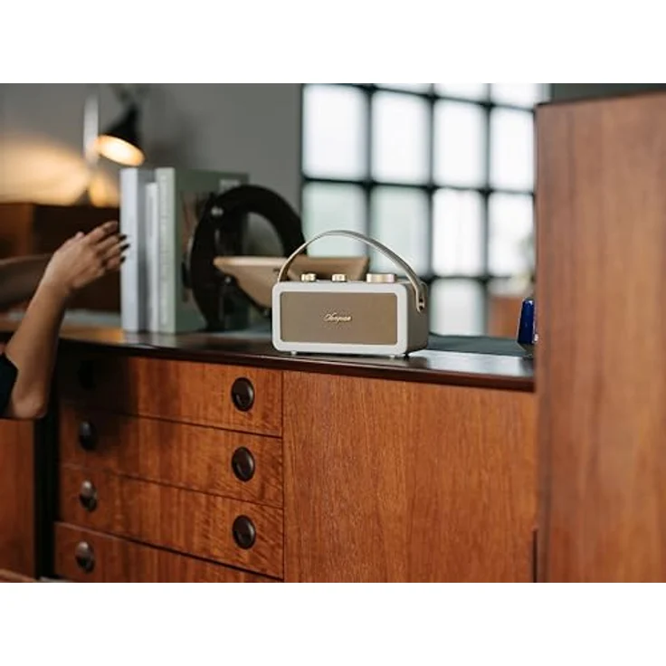 Sangean RA-101 Akku-Radio FM Bluetooth®, AUX wiederaufladbar Ivory, Gold – Bild 6