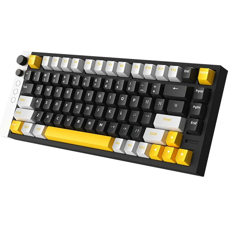Lamzu Jet75 Gaming Tastatur, mechanisch mit Gateron Jade-Switches, RGB-Beleuchtung, 75%-Layout - schwarz