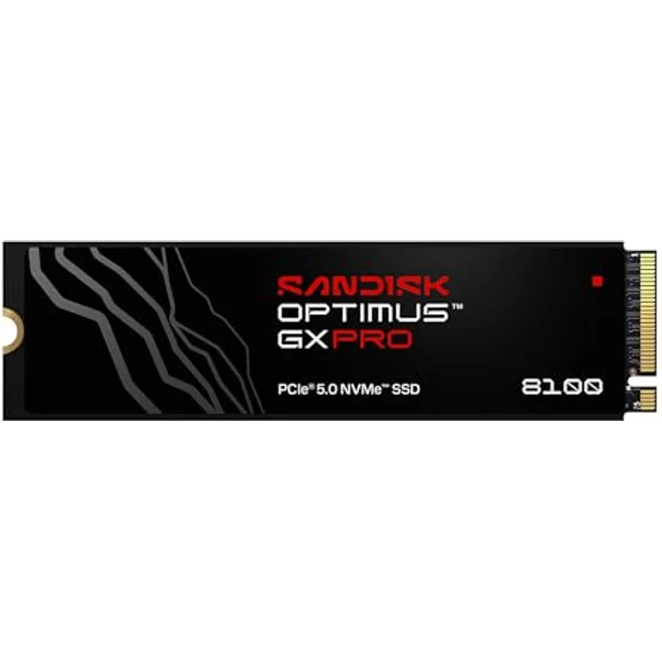 SanDisk Optimus GX PRO 8100, PCIe Gen 5 NVMe SSD, 2 TB, bis zu 14.900/14.000 MB/s, TLC 3D CBA NAND, bis zu 1.200 TBW