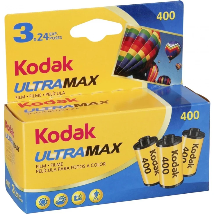 Kodak Ultra Max 400, 3x 135/24 Analogfilm für lebendige Farben, Schwarz