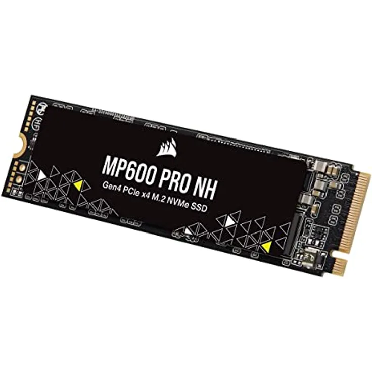 Corsair MP600 PRO NH 1 TB PCIe Gen4 x4 NVMe M.2-SSD – Hochdichter TLC NAND – M.2 2280-Formfaktor – Kompatibel mit DirectStorage – Bis zu 7.000 MB/s – Ohne Kühlkörper – Schwarz