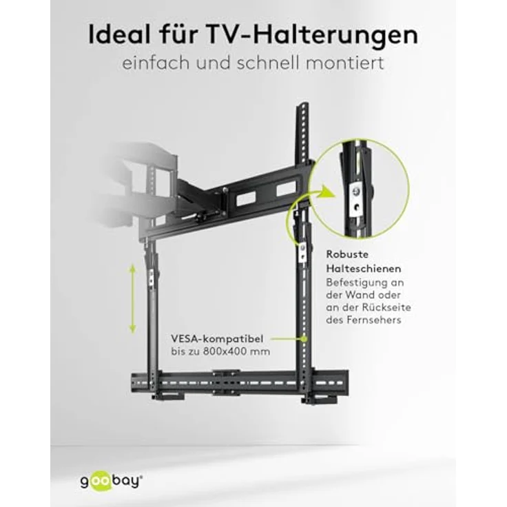 Goobay Universal Soundbar Halterung für TV mit max. Traglast 15 kg, VESA-kompatibel, schwarz – Bild 5