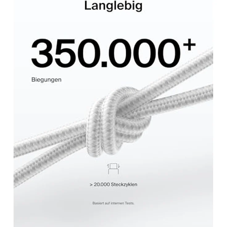 Belkin Eco USB-C auf USB-C Kabel, 3 m, 240 W, flexibles Schnellladekabel in Weiß für iPhone 16, Galaxy S25, Pixel 9, MacBook, iPad Pro und mehr – USB 2.0 – Bild 4
