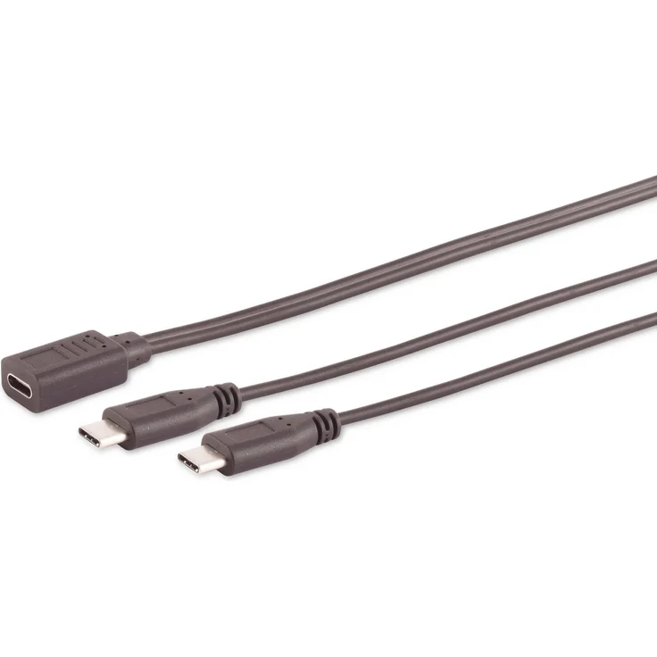 Shiverpeaks S/CONN maximum connectivity Adapter, USB-C Buchse auf 2x USB-C Stecker, Y-Kabel, 2.0, schwarz, 0,3m