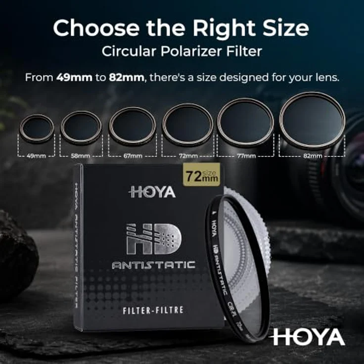 Hoya CIR-PL HD Antistatic, 72mm Polfilter mit chemisch verstärktem optischem Glas, staub- und wasserabweisend – Bild 8