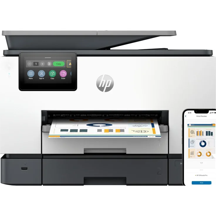 HP Officejet Pro 9130B, Multifunktionsdrucker mit kabellosem Druck, Duplexfunktion und intuitivem Bedienfeld