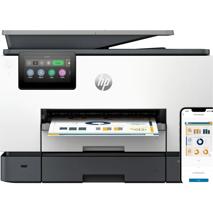 HP Officejet Pro 9130B, Multifunktionsdrucker mit kabellosem Druck, Duplexfunktion und intuitivem Bedienfeld