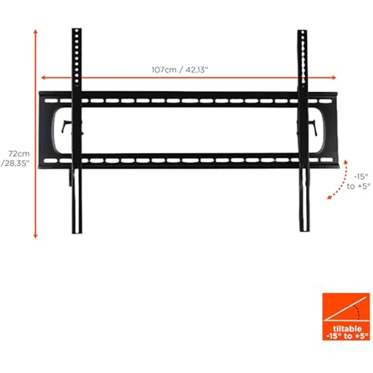 celexon TV/Display Wandhalterung Adjust-T10065, neigbar für 60”-100” Bildschirme bis 125kg, VESA bis 1000x700, 65mm Wandabstand, ideal für LCD/LED/OLED & Plasma Fernseher – Bild 3