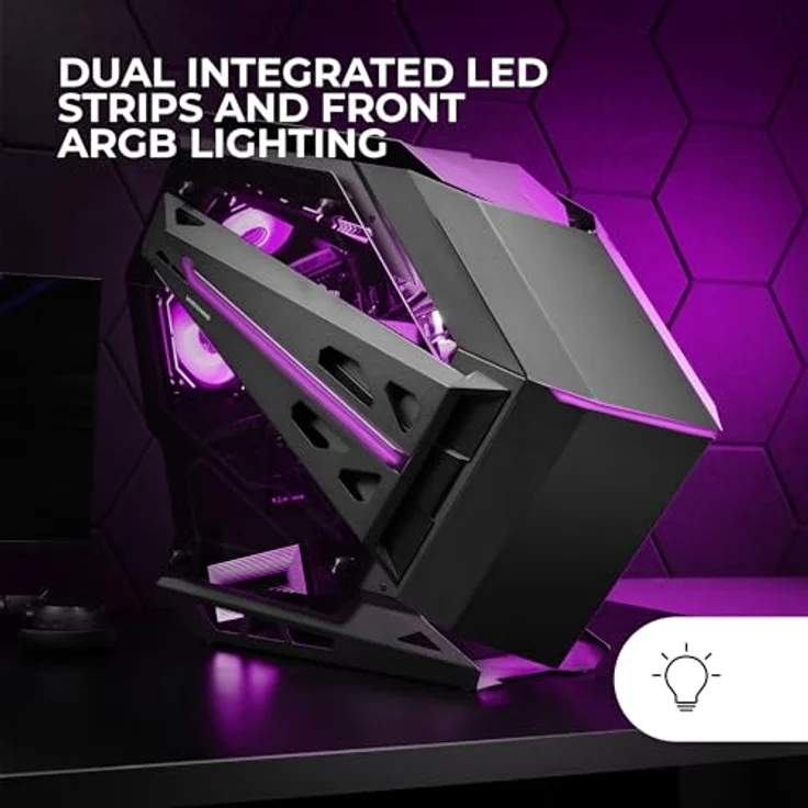 MARSGAMING MC-TITAN, XXL ATX Gaming Case, ARGB-Frontbeleuchtung, Fernbedienung, Schwarz – Bild 3