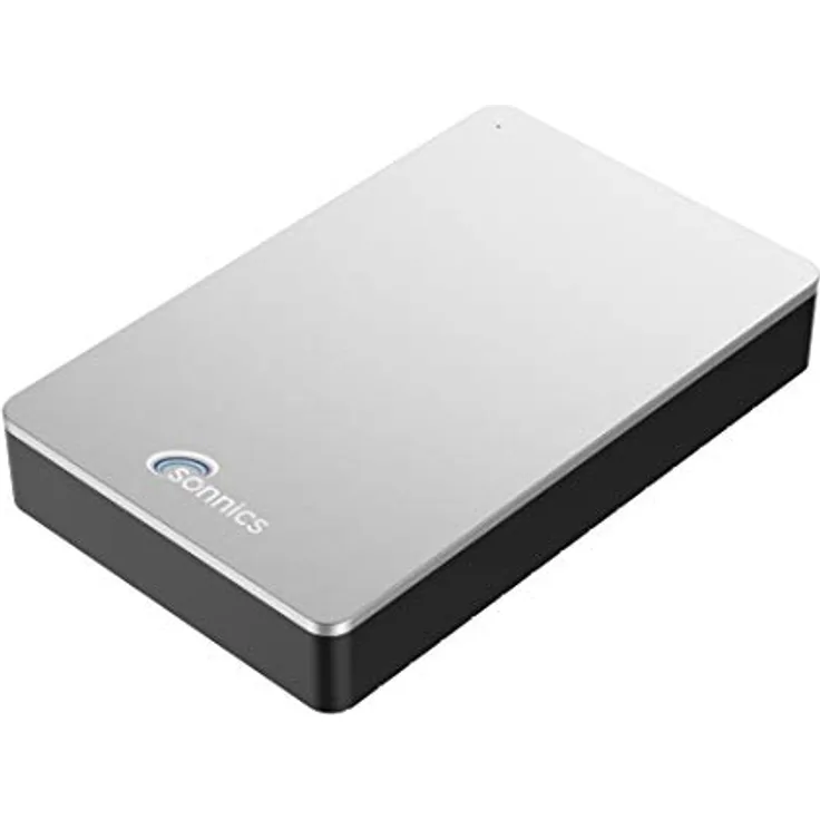 Sonnics 2TB Silber Externe Desktop-Festplatte, USB 3.0 kompatibel mit Windows PC, Mac, Smart TV, Xbox One und PS4