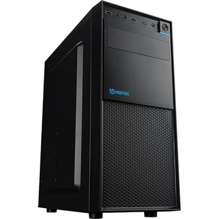Hiditec Neo PSU Midi-Tower-Gehäuse, Schwarz, ATX-kompatibel mit 1x 120 mm Rücklüfter und High-Speed USB 3.0 Anschluss – Bild 4
