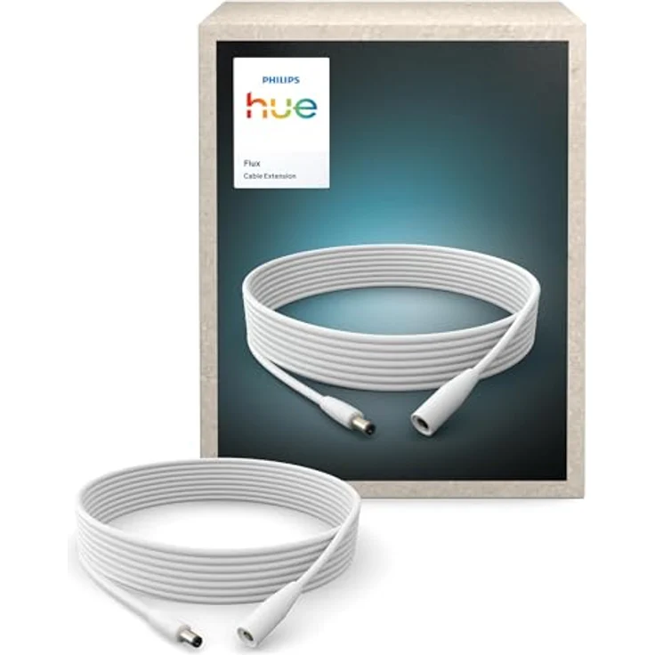 Philips Hue Verlängerungskabel Flux, 5 m Niedervolt-Kabel für LED-Streifen, Weiß – Bild 1