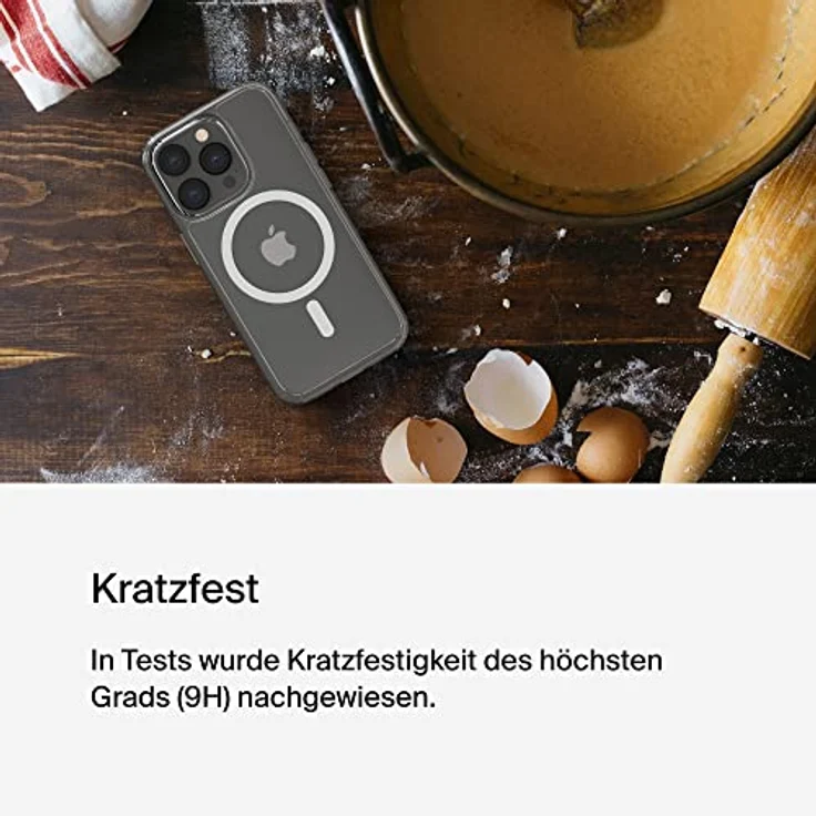 Belkin mit MagSafe kompatible iPhone 14 Pro-Hülle, durchsichtiges, magnetisches Case mit integrierten Magneten und Kameraschutz durch erhöhte Ränder, geeignet zum kabellosen Laden mit MagSafe – Bild 5