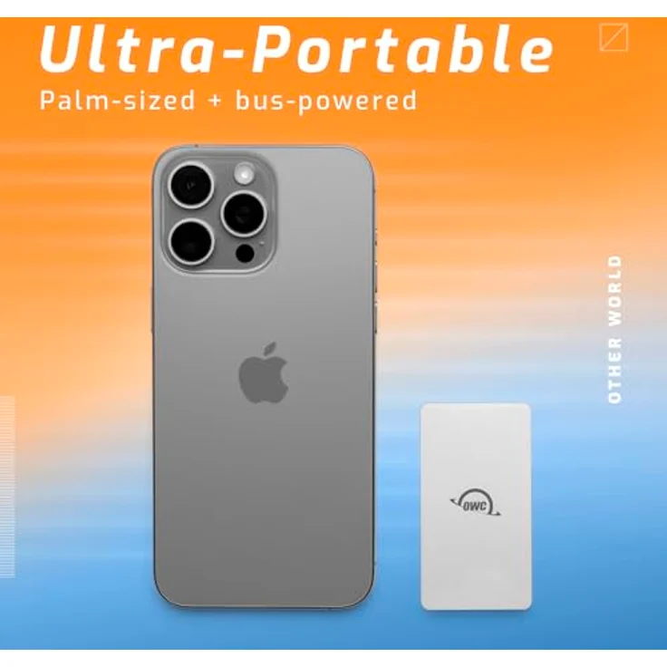 OWC Envoy Single Ultra Portable Aluminum Bus Powered 10G/s USB-C Thunderbolt Compatible External NVMe SSD Drive, Silber – Bild 3