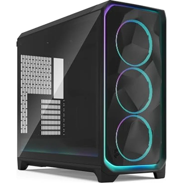 Fractal Design Meshify 3 XL Ambience Pro RGB, Big-Tower PC Gehäuse für E-ATX, Tempered Glass, schwarz, 3x 140-mm-RGB-Lüfter vorinstalliert – Bild 1