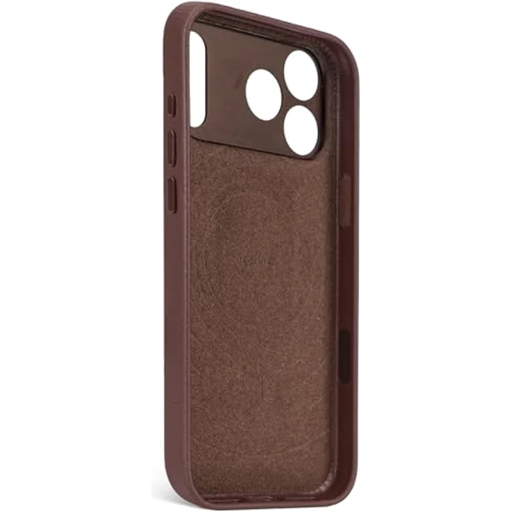 Decoded Lederhülle für iPhone 17 Pro, Premium ECCO Leder, MagSafe Kompatibel, Vollständiger Kameraschutz, Metalltasten, Stoßfest, Kratzfest, Glas Kamera Taste, Braun – Bild 3
