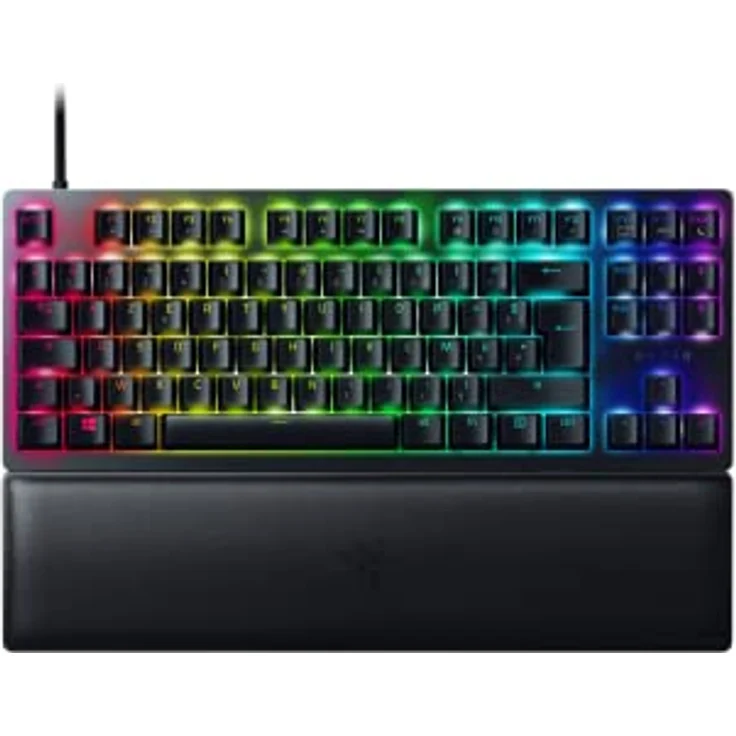 Razer Hunter V2 TKL Schaltknauf, Rot - Linear Optical Switches Gen-2, Doubleshot PBT-Tastenkappen, Schalldämpfender Schaumstoff, Ergonomische Handgelenkauflage – Bild 1