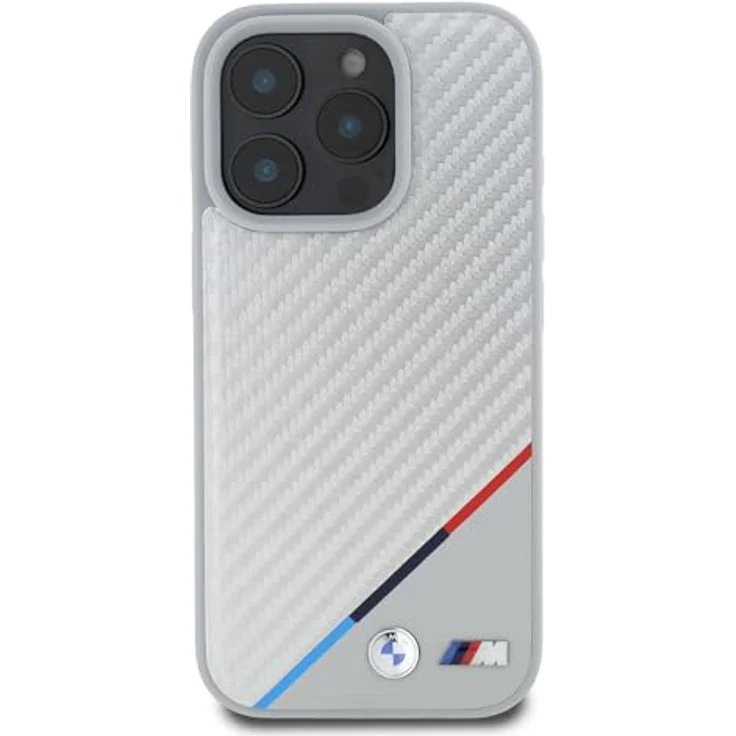 BMW BMHMP16L23PUDTS Hülle für iPhone 16 Pro 6.3" grau, Hartschalenkoffer der M Carbon Tricolor Line aus Kunstleder / PC / TPU – Bild 3
