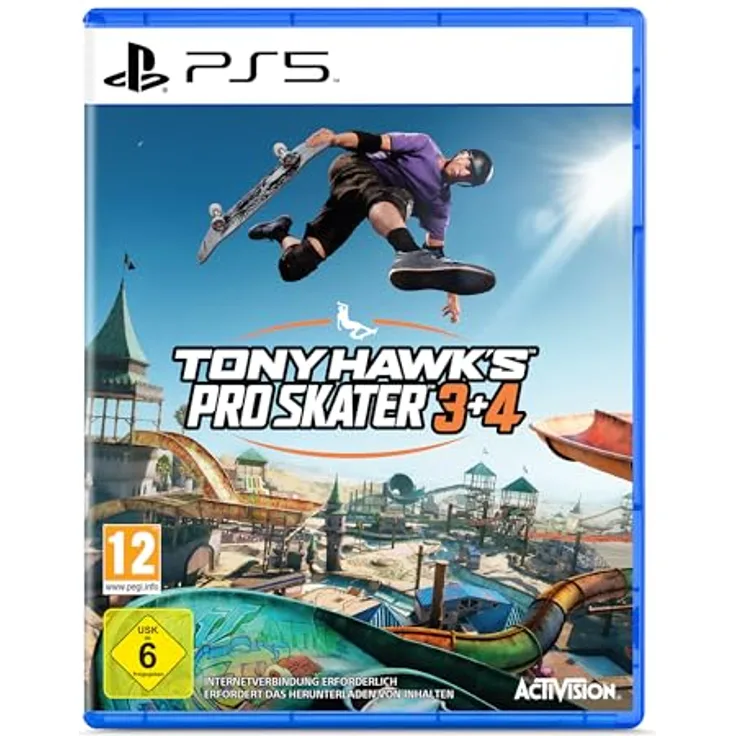 ACTIVISION BLIZZARD Tony Hawk's Pro Skater 3+4 - PS5 Spiel mit plattformübergreifendem Online-Multiplayer, erweiterbarem Create-A-Skater und Create-A-Park Modus