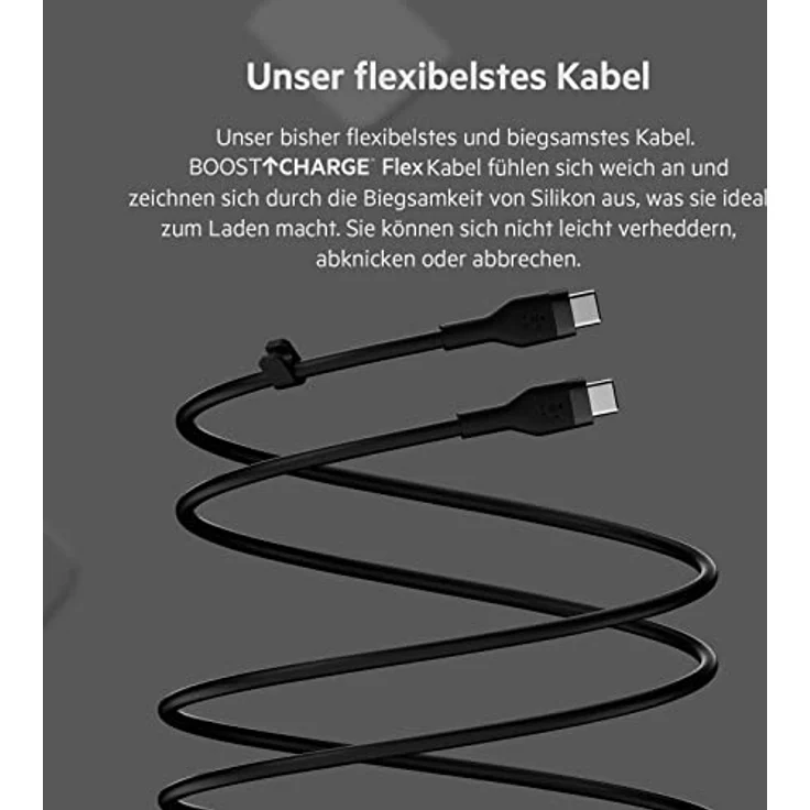 Belkin Flex USB-C-USB-C bis 60W 1m, schwarz CAB009bt1MBK – Bild 4